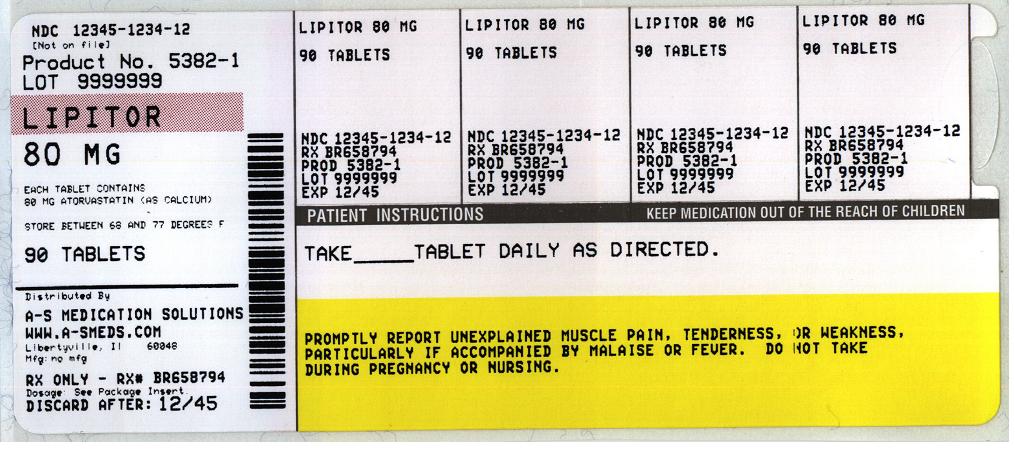 Lipitor 80 mg Label