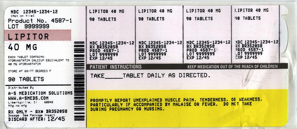 Lipitor 40 mg Label