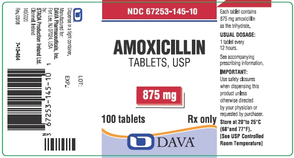 Amoxicillin Tablets, USP 875 mg Container Label