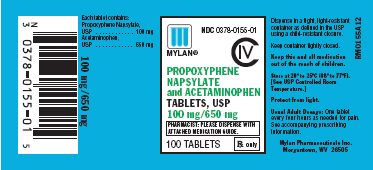 Propoxyphene Napsylate and Acetaminophen Tablets 100 mg/650 mg Bottles