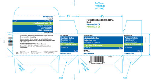 Shelf carton for amikacin sulfate injection USP 1 g per 4 mL