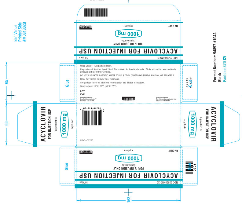 Shelf carton for Acyclovir for Injection USP 1000 mg