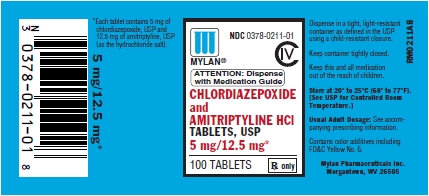 Chlordiazepoxide and Amitriptyline HCl Tablets 5 mg/12.5 mg Bottles