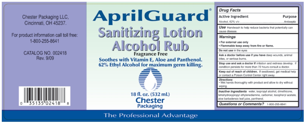 Sanitizing Lotion Alcohol Rub