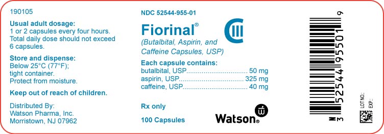 Fiorinal (Butalbital, Aspirin, and Caffeine Capsules, USP) bottle label x 100 capsules
