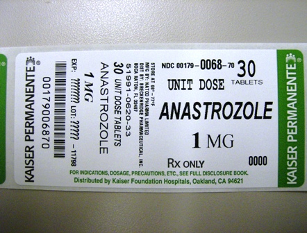 Anastrozole tablets container label bottle of 30 tablets
