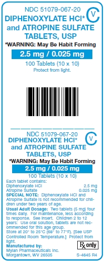 Diphenoxylate HCl and Atropine Sulfate 2.5 mg-0.025 mg Tablets C-V Unit Carton Label