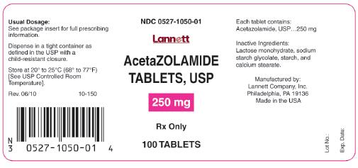 acetazolamide tablets USP, 250 mg container label