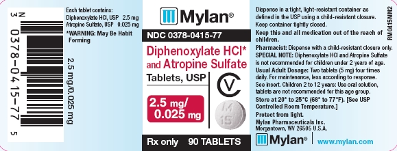Diphenoxylate HCl and Atroping Sulfate 2.5mg/0.025mg Bottles