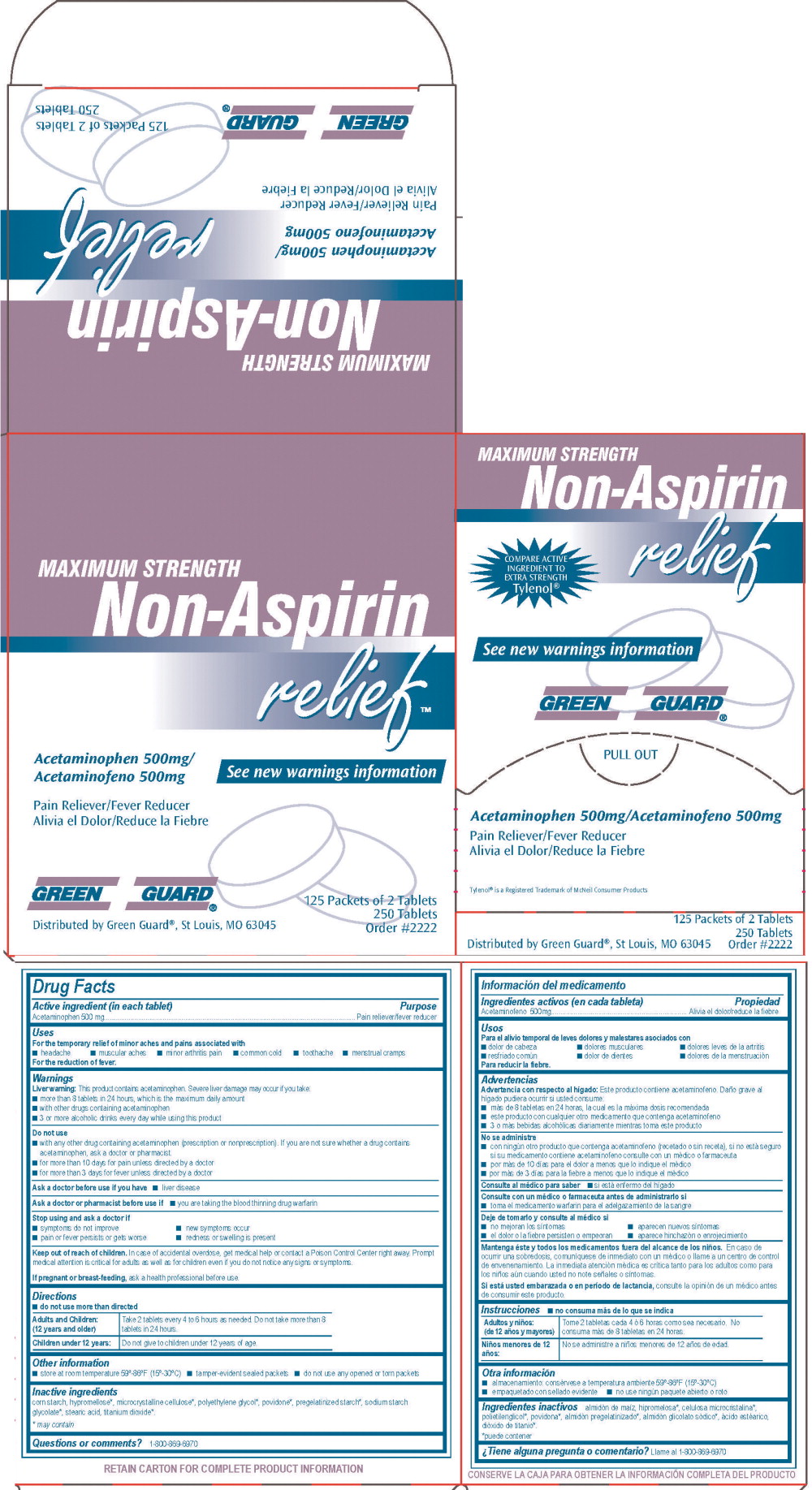 175R GG Max Non-Aspirin 500 mg Label
