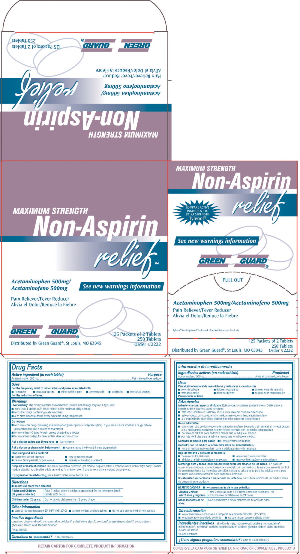 175R GG Max Non-Aspirin 500 mg Label
