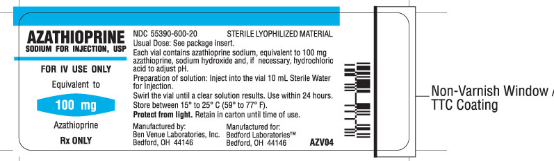 Vial label for Azathioprine 100 mg