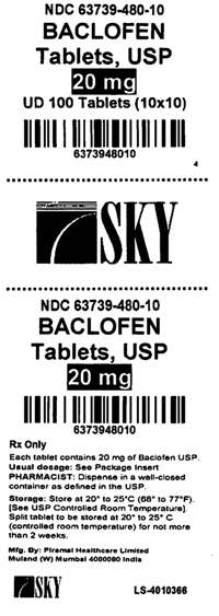 Baclofen 20mg Label