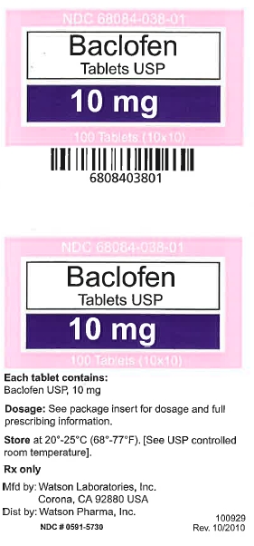 Baclofen 10 mg label