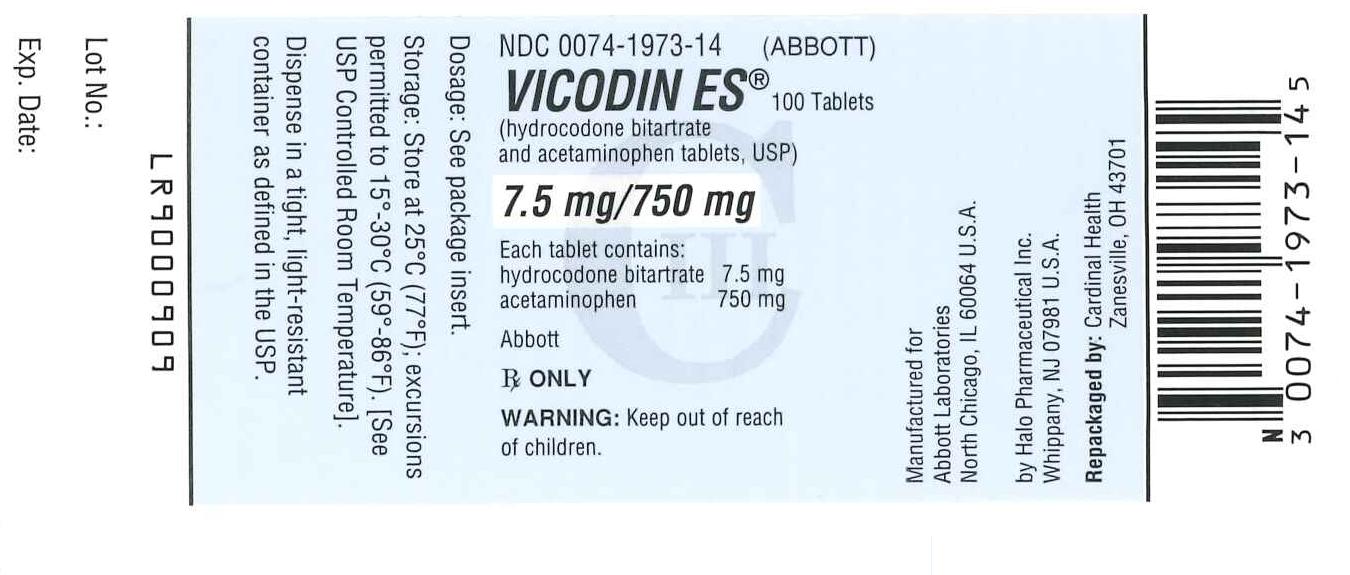 Vicodin ES Label