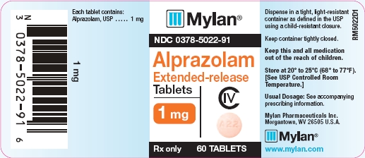 Alprazolam Extended-Release Tablets 1 mg Bottles