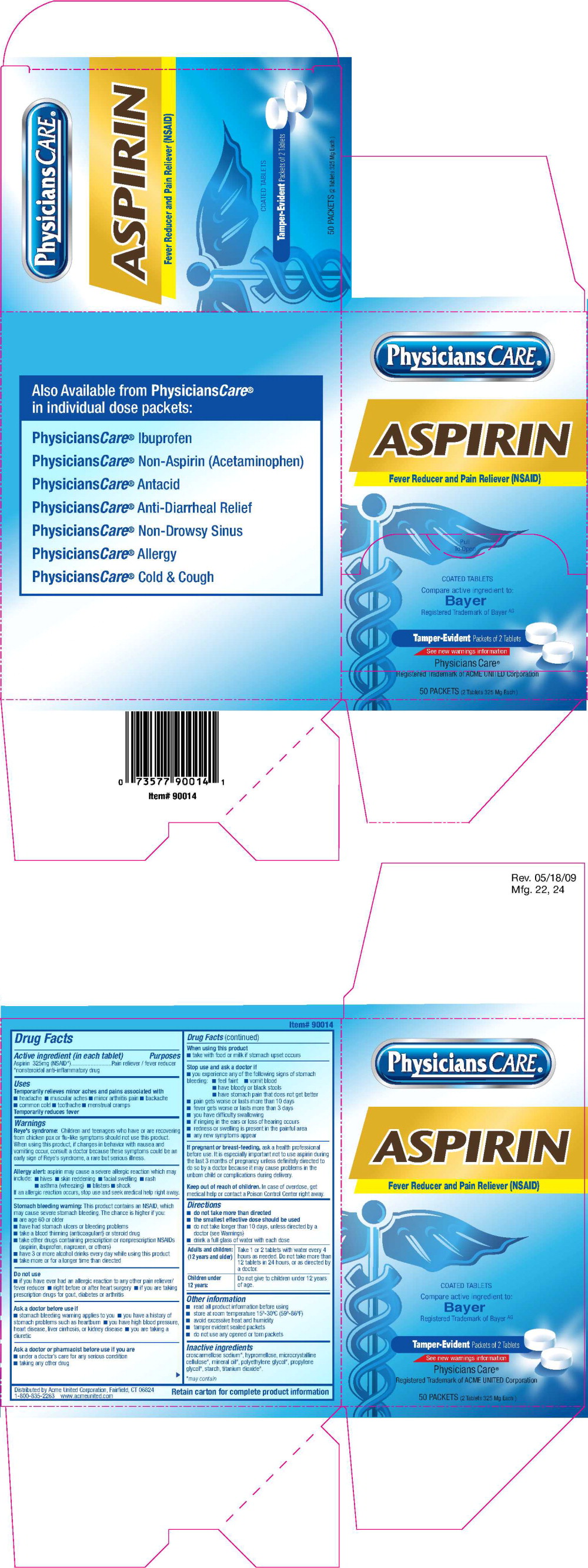 116R Physicians Care-Aspirin 325 mg Label
