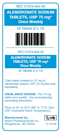 Alendronate Sodium 70 mg Tablets Once Weekly Unit Carton Label
