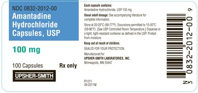 Amantadine Hydrochloride Capsules 100 mg Label