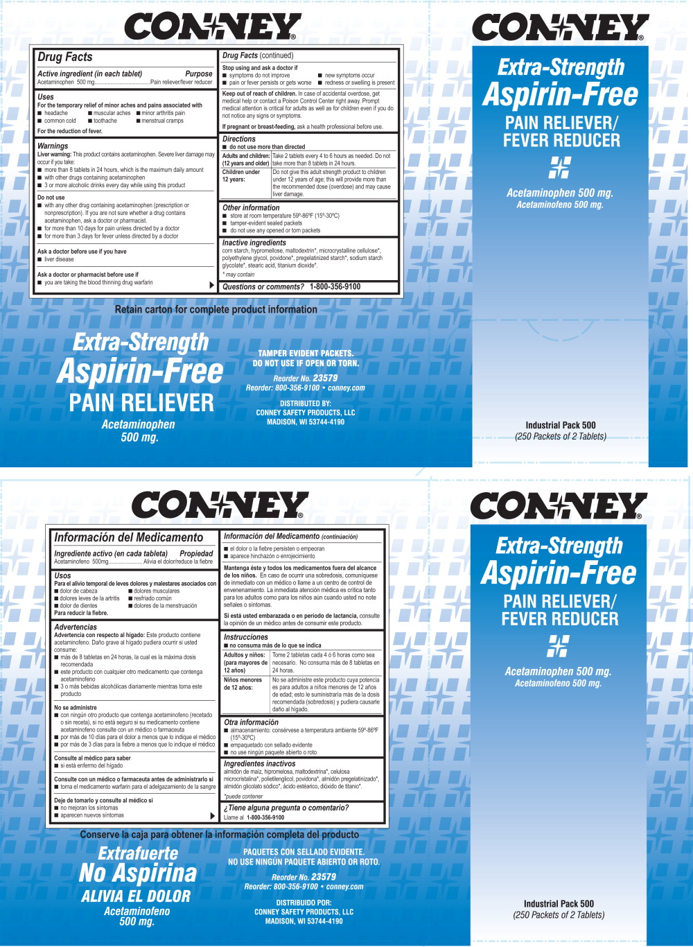 Conney Aspirin-Free 500 mg Label
