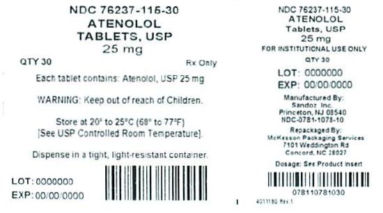 Atenolol 25mg Label