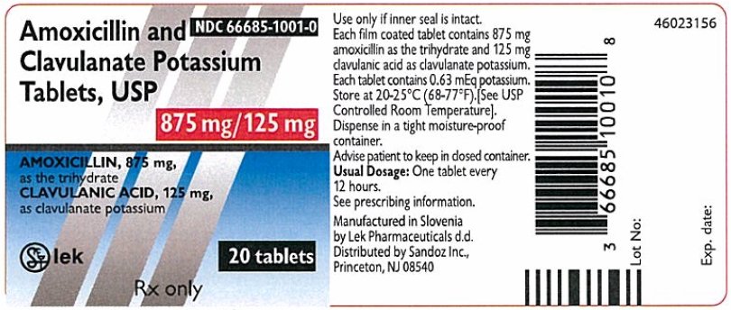 875/125 mg 20 tablets label
