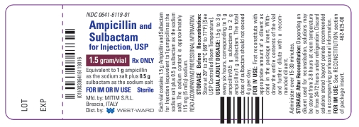 Ampicillin and Sulbactam for Injection, USP 1.5 gram/vial
