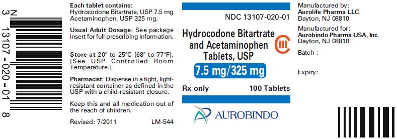 PACKAGE LABEL-PRINCIPAL DISPLAY PANEL - 7.5 mg/325 mg (100 Tablet Bottle)