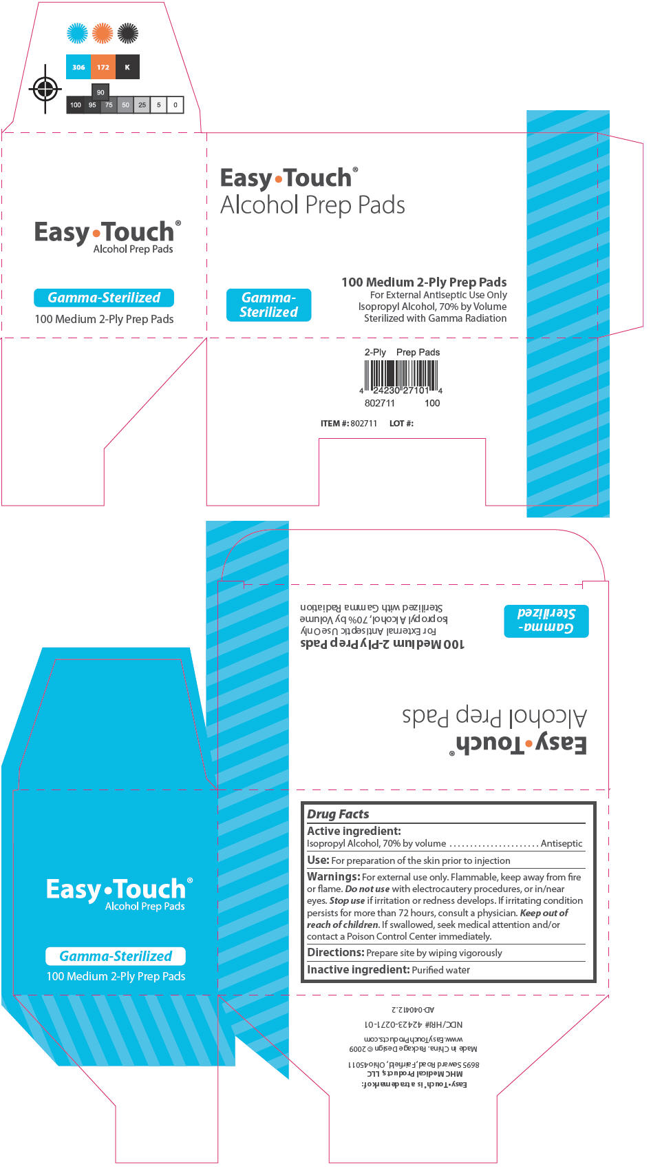 PRINCIPAL DISPLAY PANEL - 100 Medium 2-Ply Prep Pads Carton