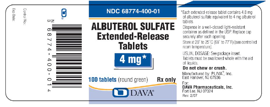 Principle Display Panel - Albuterol Sulfate 4 mg Extended-Release Tablets 100 ct bottle