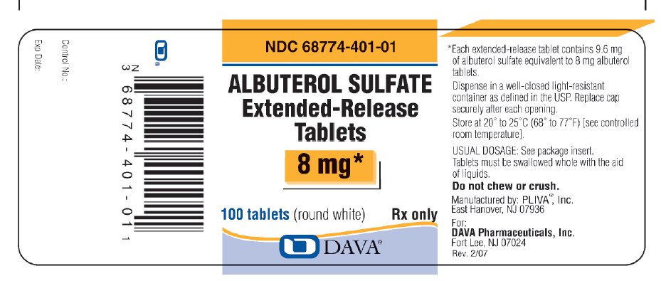 Principle Display Panel - Albuterol Sulfate 8 mg Extended-Release Tablets 100 ct bottle