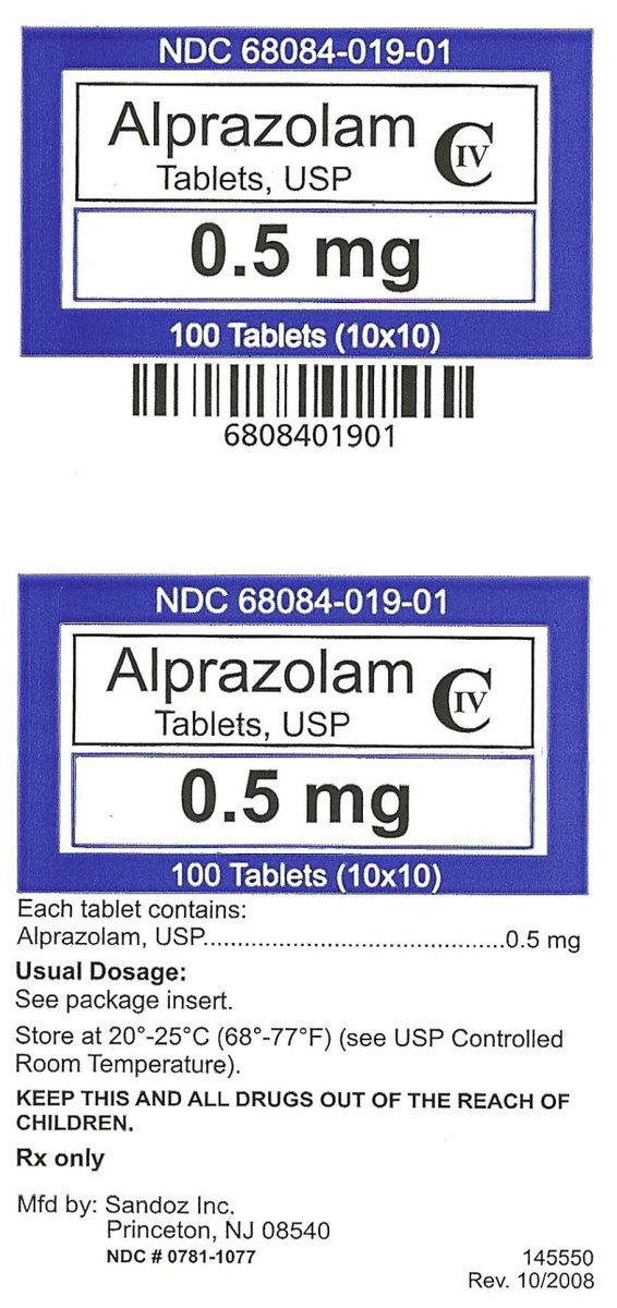 Z:\Departments\Production\Data\Labeling Dept\FDA Submissions\A4L\Alprazolam 0.25,0.5,1 mg TAB CIV\Working Files\0201901_1008_Alprazolam_0_5mg_CIV_Image.jpg