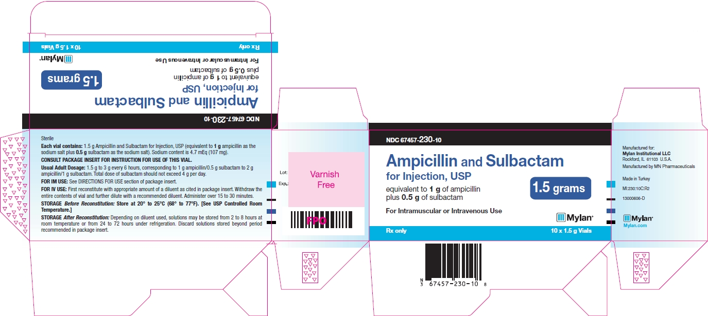 Ampicillin and Sulbactam 1.5 grams Carton Labels