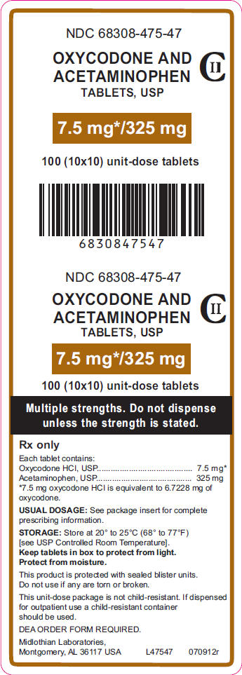 PRINCIPAL DISPLAY PANEL - 7.5 mg/325 mg Bottle Label