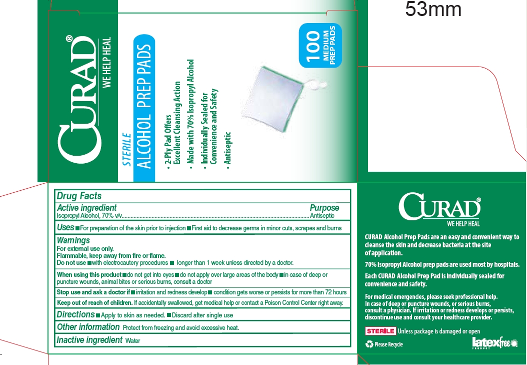 Package Label - Back Curade Alcohol Prep Pads