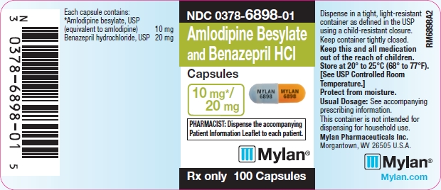 Amlodipine Besylate and Benazepril HCl Capsules 10 mg/10 mg Bottle Labels