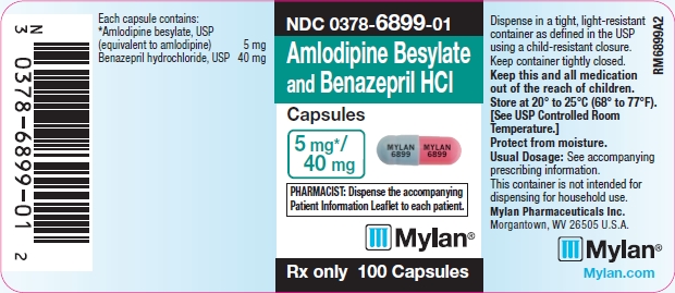 Amlodipine Besylate and Benazepril HCl Capsules 5 mg/40 mg Bottle Labels
