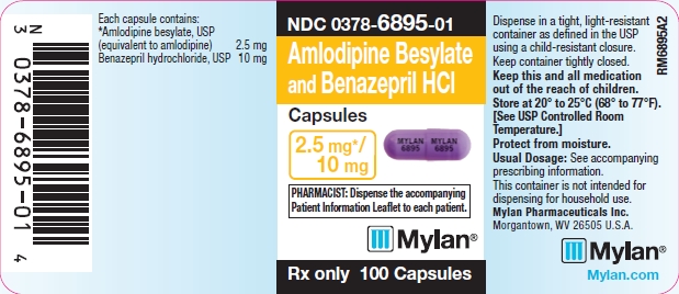 Amlodipine Besylate and Benazepril HCl Capsules 2.5 mg/10 mg Bottle Labels