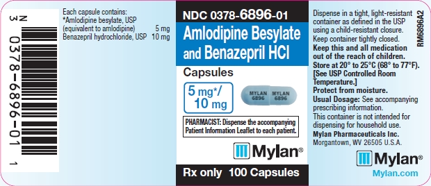 Amlodipine Besylate and Benazepril HCl Capsules 5 mg/10 mg Bottle Labels