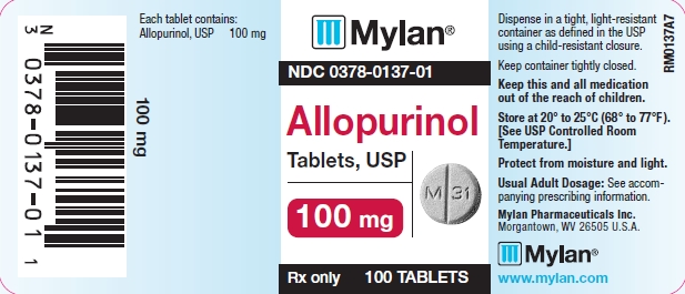 Allopurinol Tablets 100 mg Bottle Labels