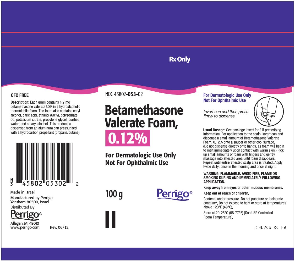 Betamethasone Valerate Foam, 0.12% - 100 g Can